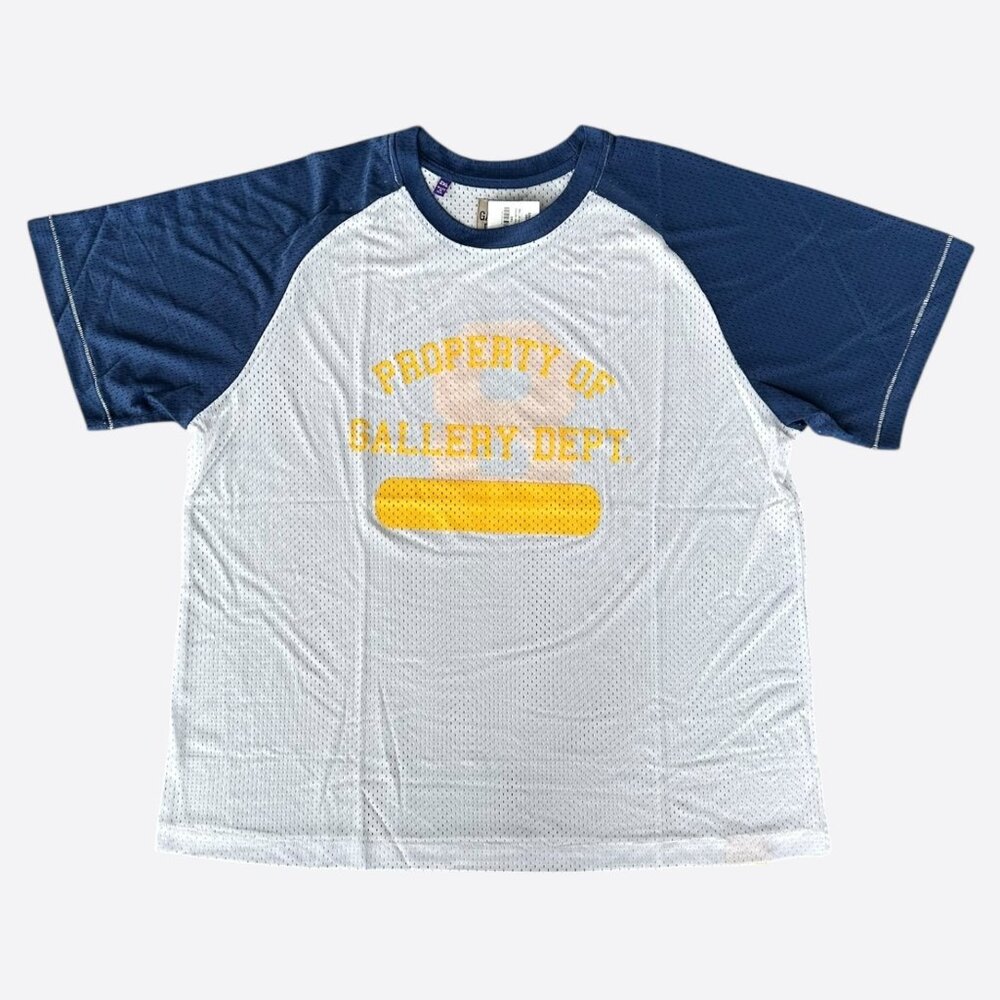 Gallery Dept White & Blue Jr High Mesh Jersey